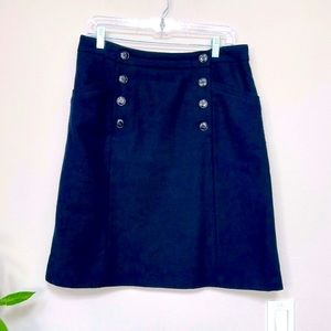 Vintage H&M (mid-2000s) Navy Blue Wool Mini Skirt Size 10